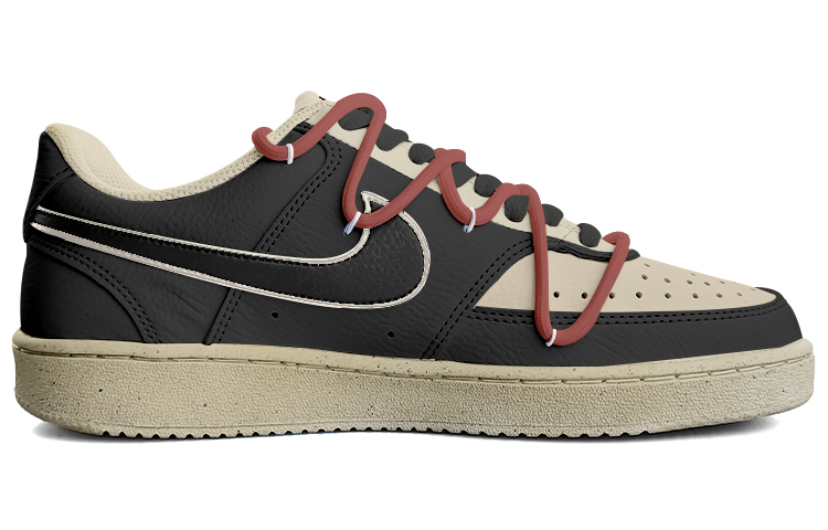 Nike Court Vision 1 Low 'Deconstructed Hand-Painted Black Tea' 圖 2
