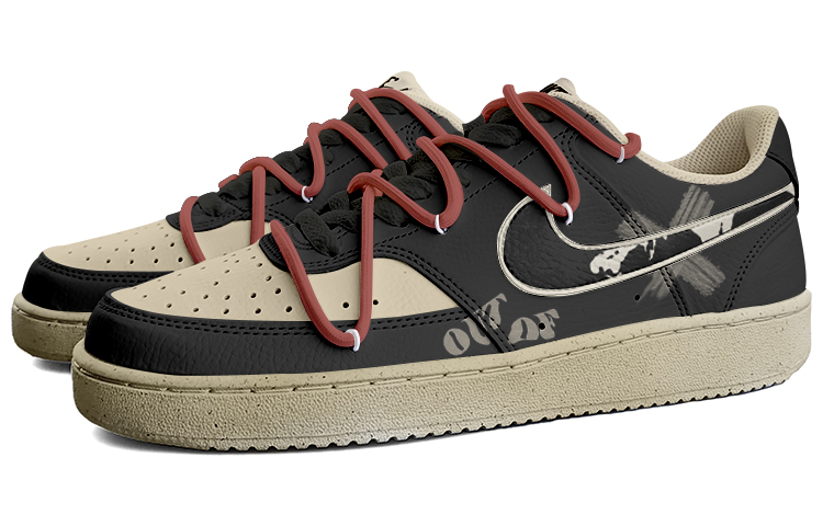 Nike Court Vision 1 Low 'Deconstructed Hand-Painted Black Tea' 圖 3
