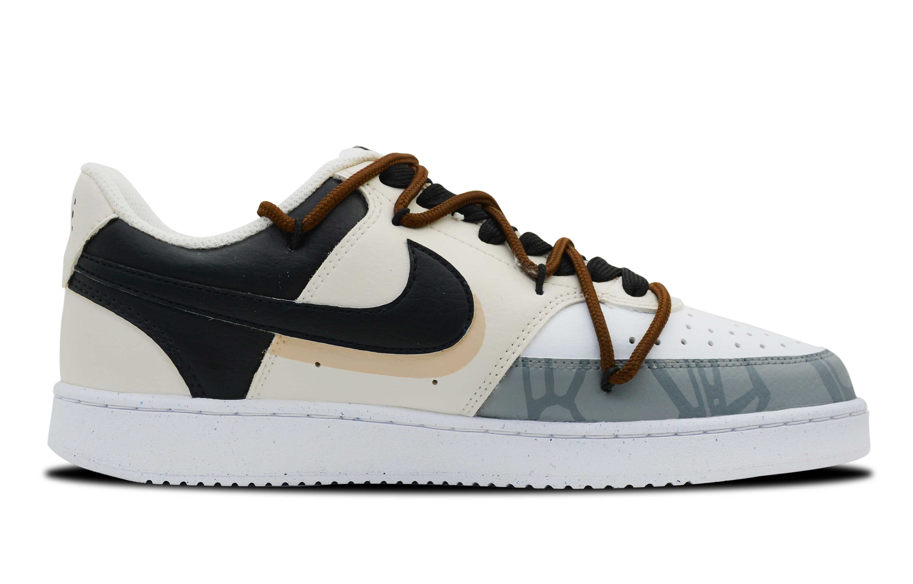 Order 【定制球鞋】 Nike Court Vision 1 Low 雨隱者 幾何解構 美拉德塗鴉 噴繪 撞色 防滑減震 低幫 板鞋 男款 黃灰