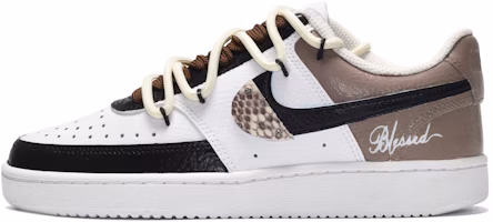 Nike Court Vision Low 'Snake Pattern - Black White Brown' CD5463-100-471132 Nike Court Vision Low 'Snake Pattern - Black White Brown' CD5463-100-471132