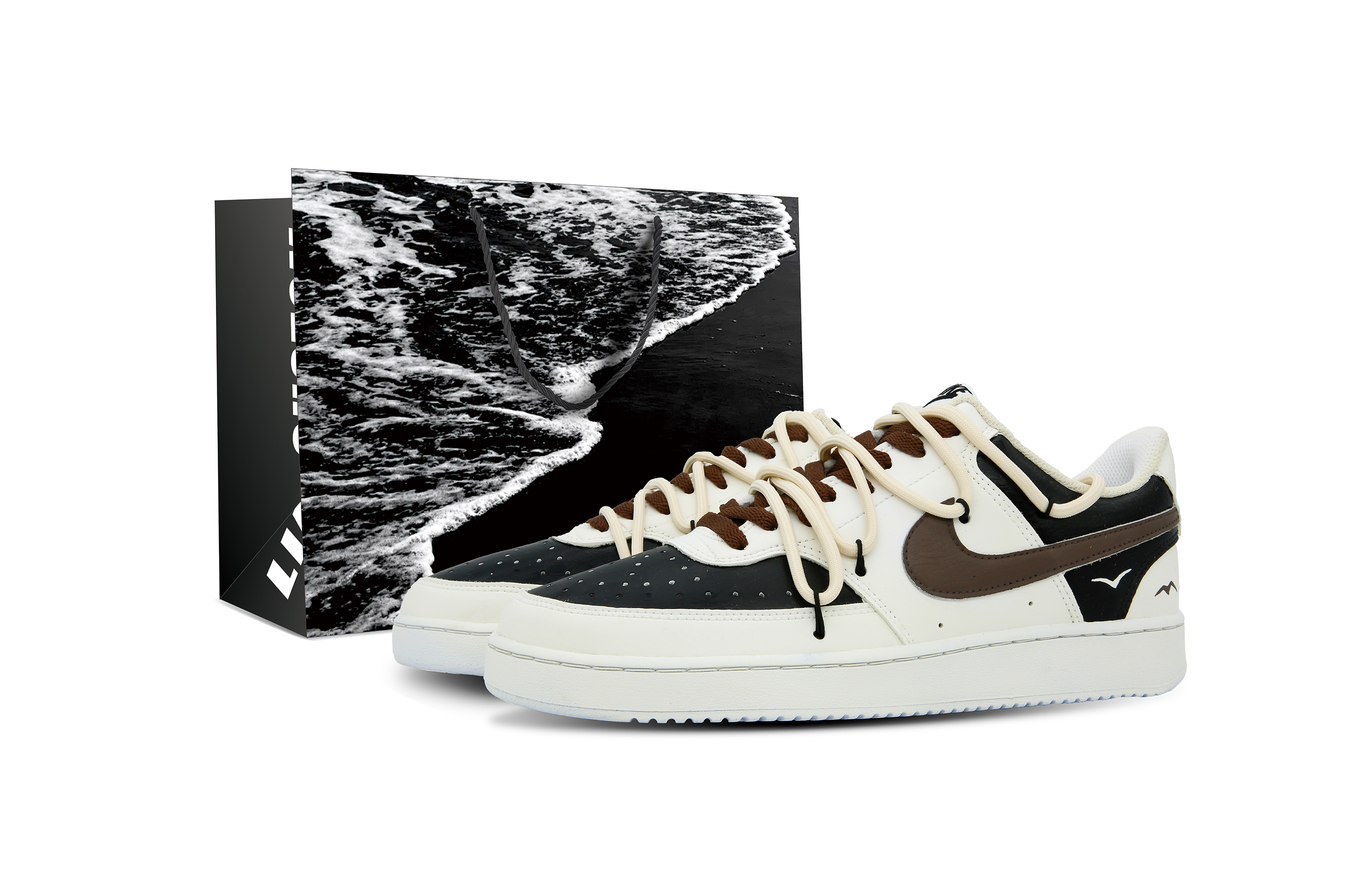 Buy Nike Court Vision Low 'Soaring Black Sand Beach Tote' Hitam Pasir Pantai DH2987-101-484864