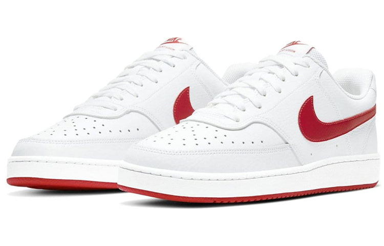 Shop Nike Court Vision Low 防滑耐磨 低筒 板鞋 男款 白紅