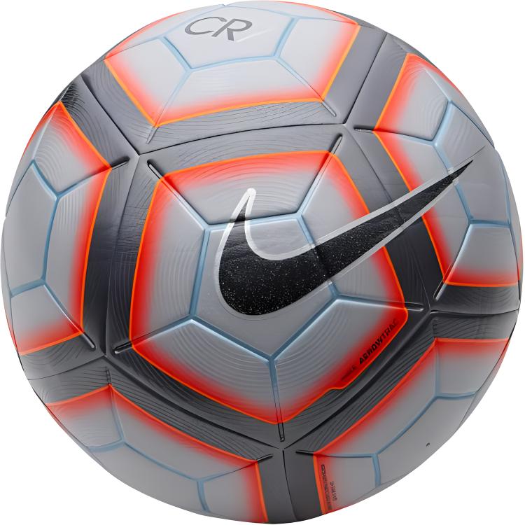 Nike CR7 Soccer Ball Size 5 PU Durable Anti-Slip Grey/Orange SC3041-012