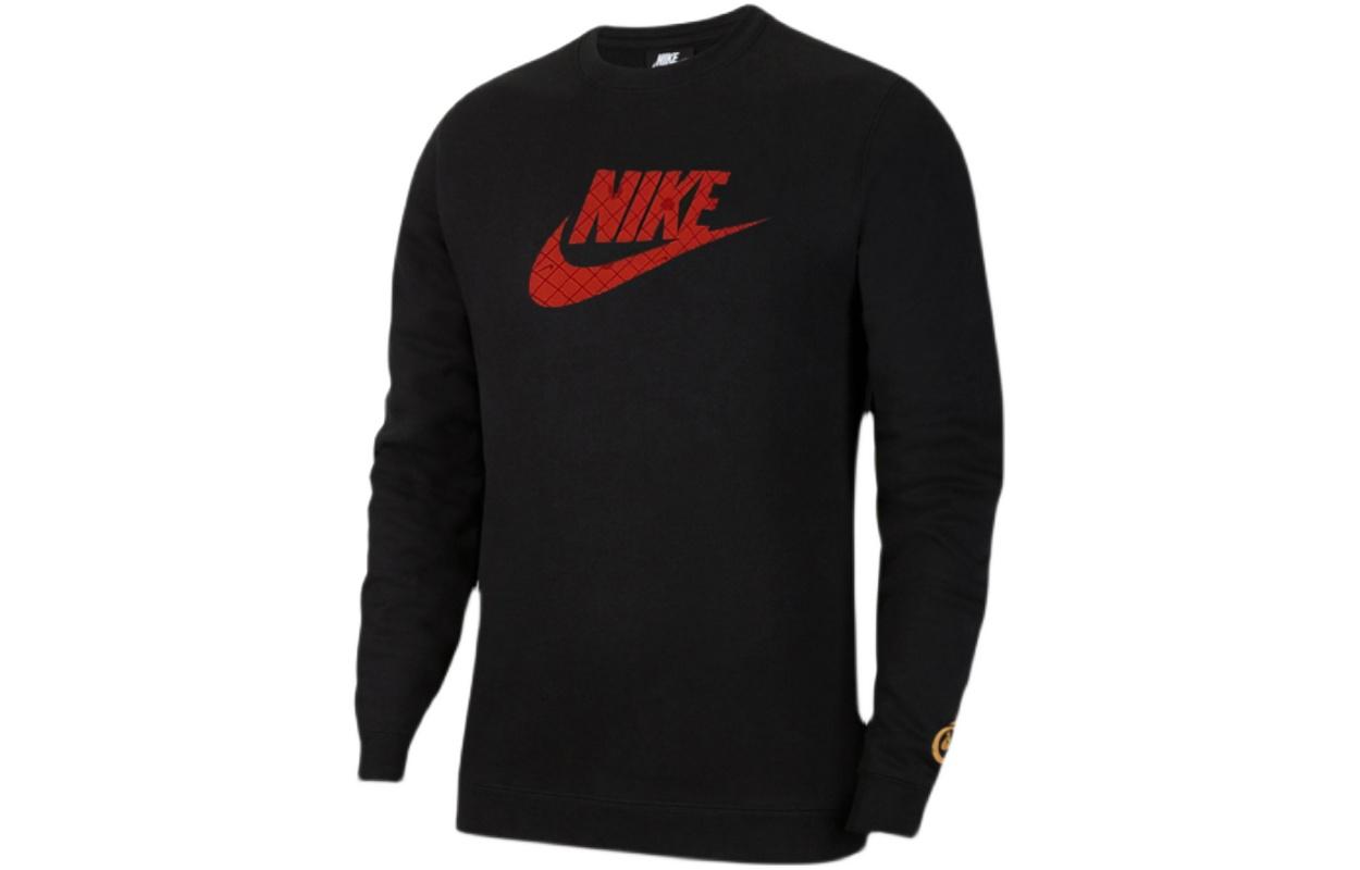 Nike Crewneck Sweatshirt Black with Large Logo Print DH1390-010