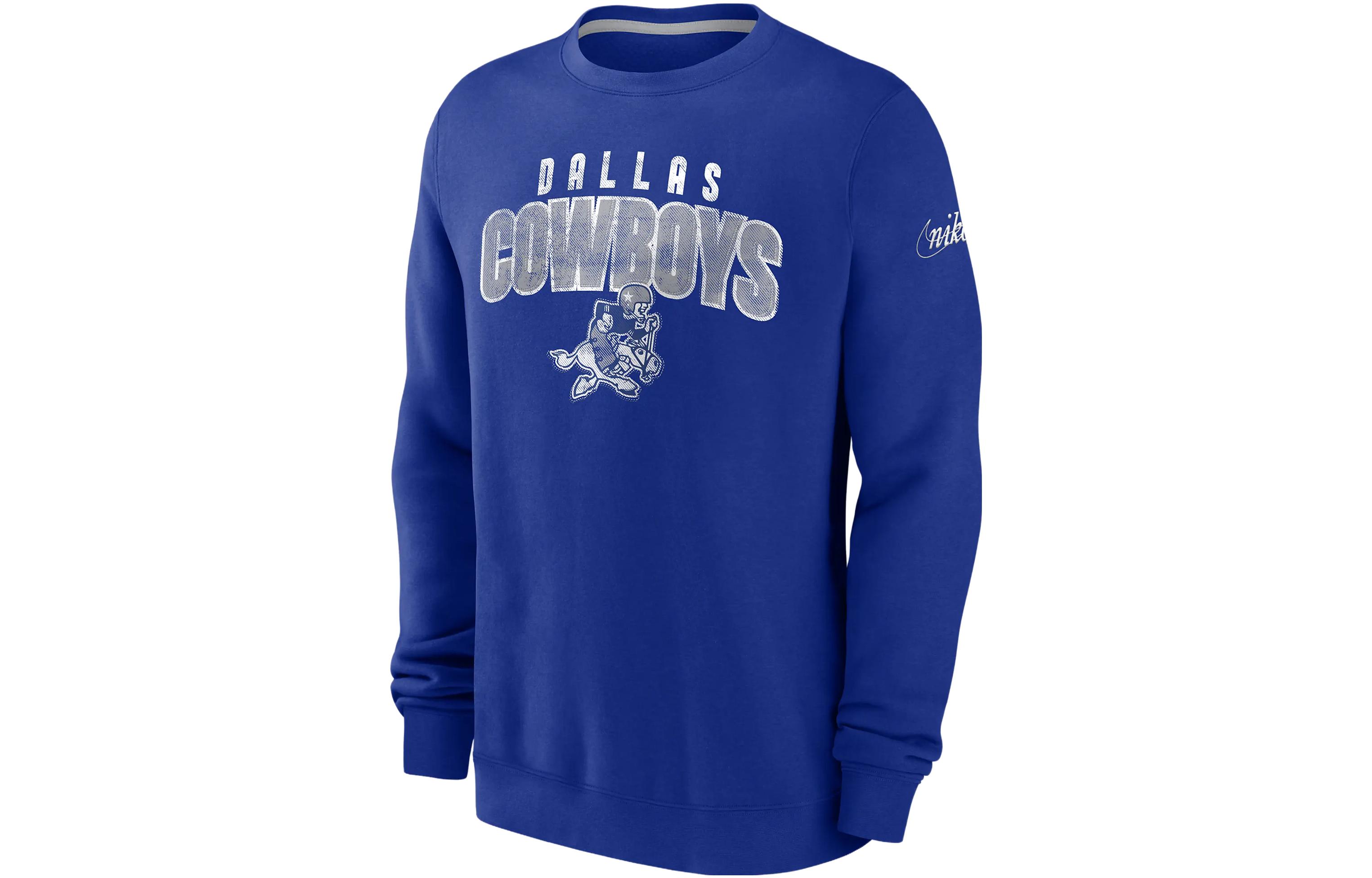 Nike Dallas Cowboys Club Logo Blue Sweatshirt Crewneck Pullover NKPU99XJV6Z-068