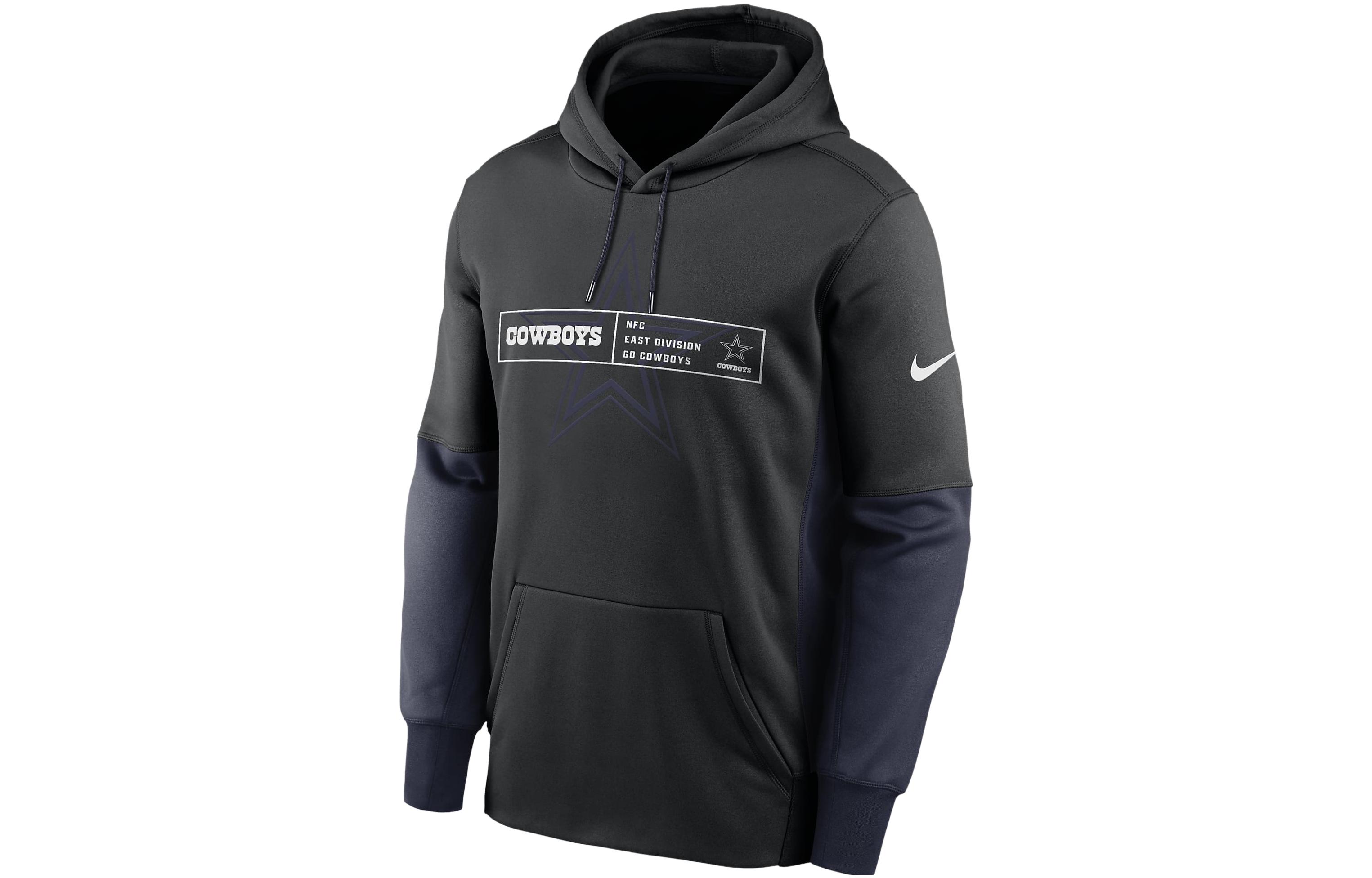 Nike Dallas Cowboys Color Block Logo Hoodie Black Pullover 011S000I7RD-05K