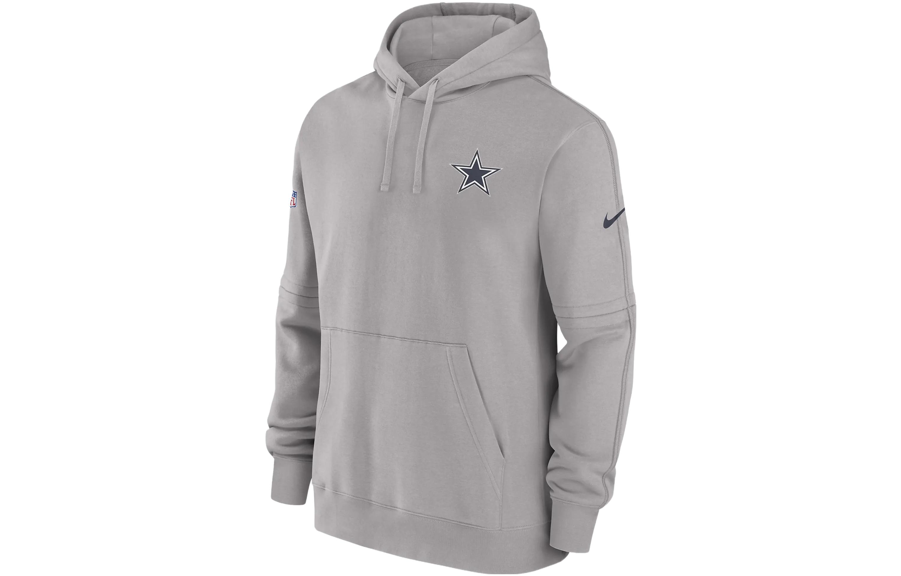 Nike Dallas Cowboys Sideline Club Letter Print Hoodie Grey () 00MS09T7RD-1UL