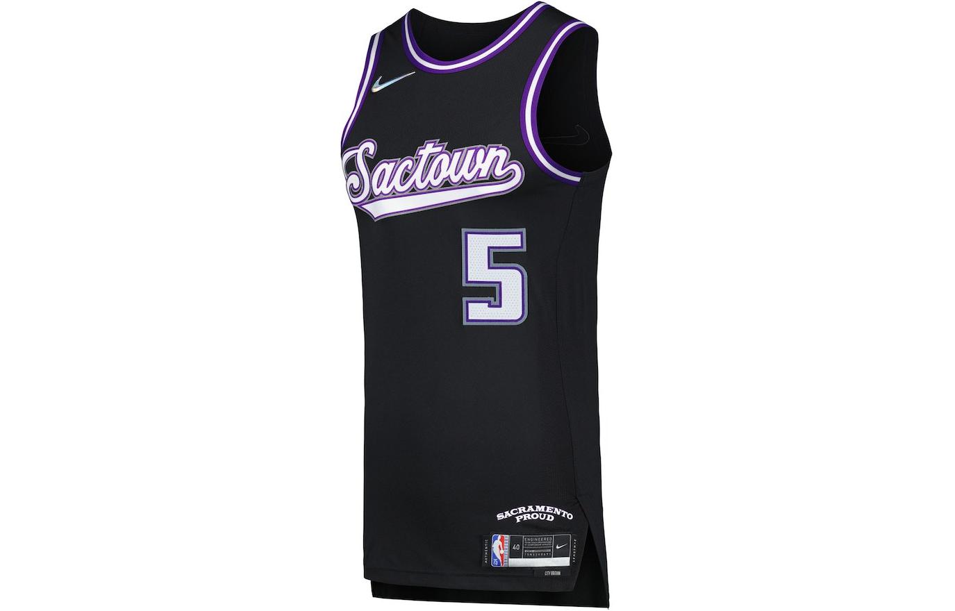 Nike De'Aaron Fox Sacramento Kings #5 Sleeveless Basketball Jersey Black Unisex DB3687-010