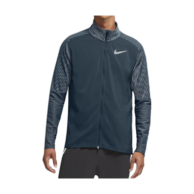Nike Deep Sea Blue Striped Quarter-Zip Vintage Jacket CU5398-458