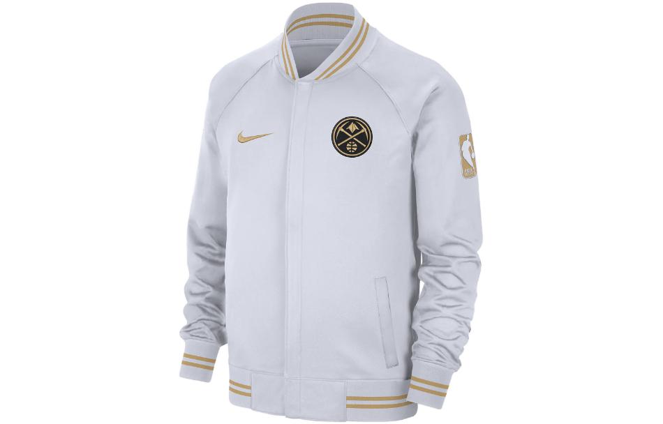 Nike Denver Nuggets Showtime NBA Full-Zip Logo Jacket White Baseball Collar FZ1593-100 圖 2