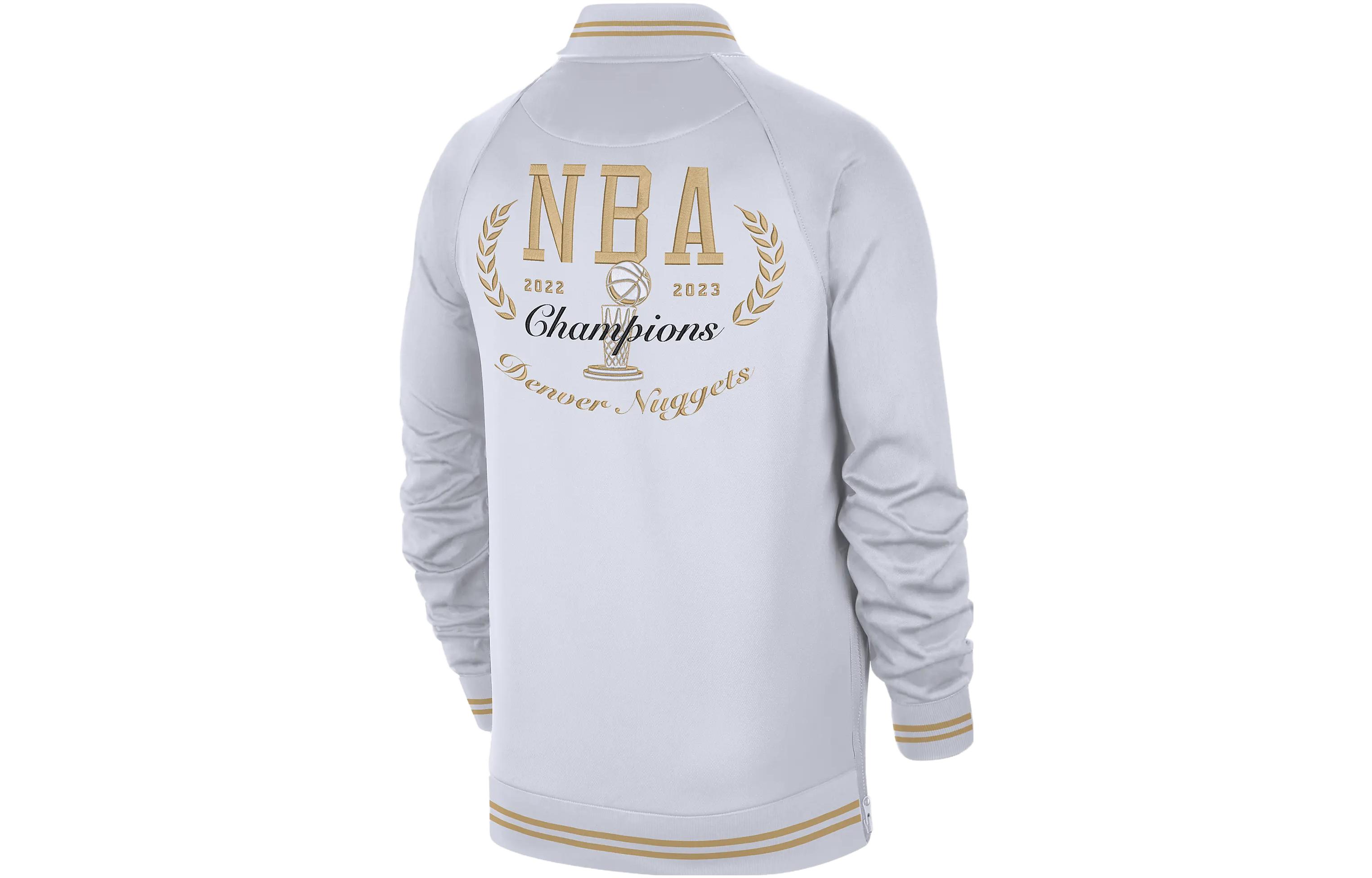Nike Denver Nuggets Showtime NBA Full-Zip Logo Jacket White Baseball Collar FZ1593-100 圖 3