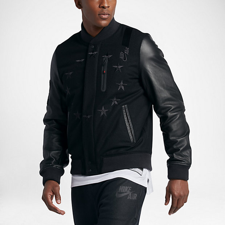 Nike Destroyer Star Pattern Windproof Bomber Jacket Black 802645-010 圖 4