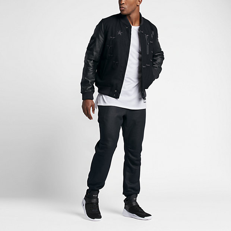 Nike Destroyer Star Pattern Windproof Bomber Jacket Black 802645-010 圖 8