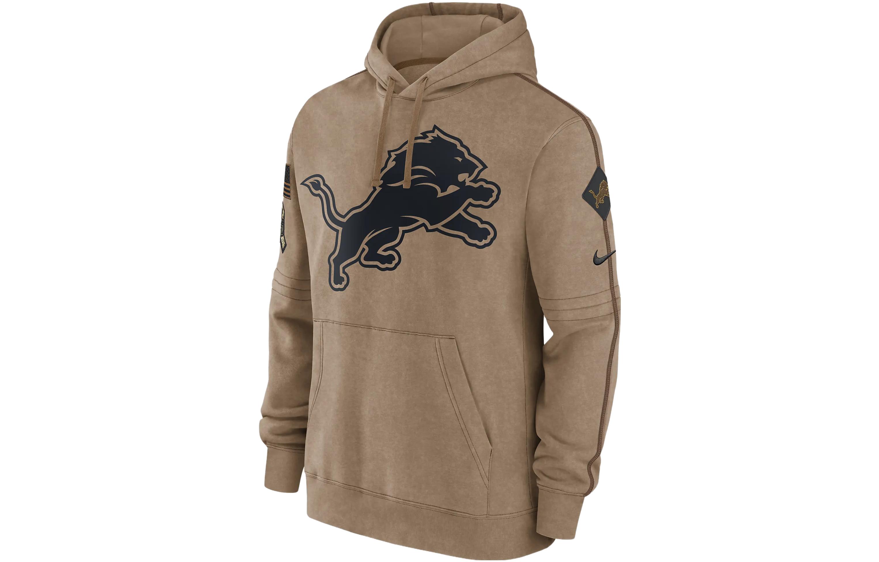 Nike Detroit Lions Salute to Service Khaki Hoodie Long Sleeve Pullover 010I01CAA2B-JW7
