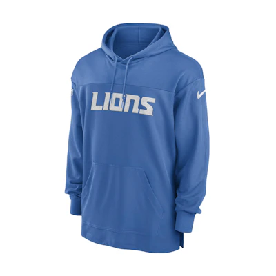 Nike Detroit Lions Sideline Logo Embroidered Hoodie Blue - Pullover 00MO4KR9S-BVK