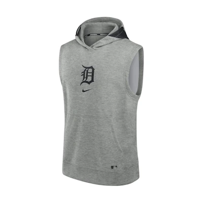 Nike Detroit Tigers Authentic Pullover Hoodie Grey - Logo Print Colorblock Design 013U11TQDG-J3E