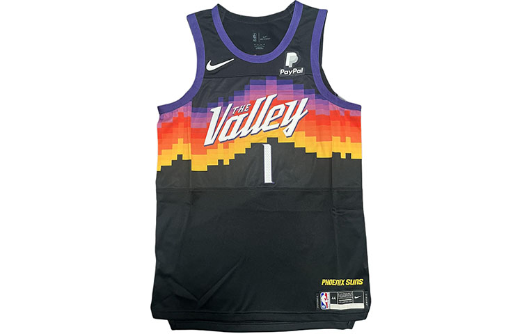 Nike Devin Booker Phoenix Suns The Valley City Edition Black Basketball Jersey. CN1627-010