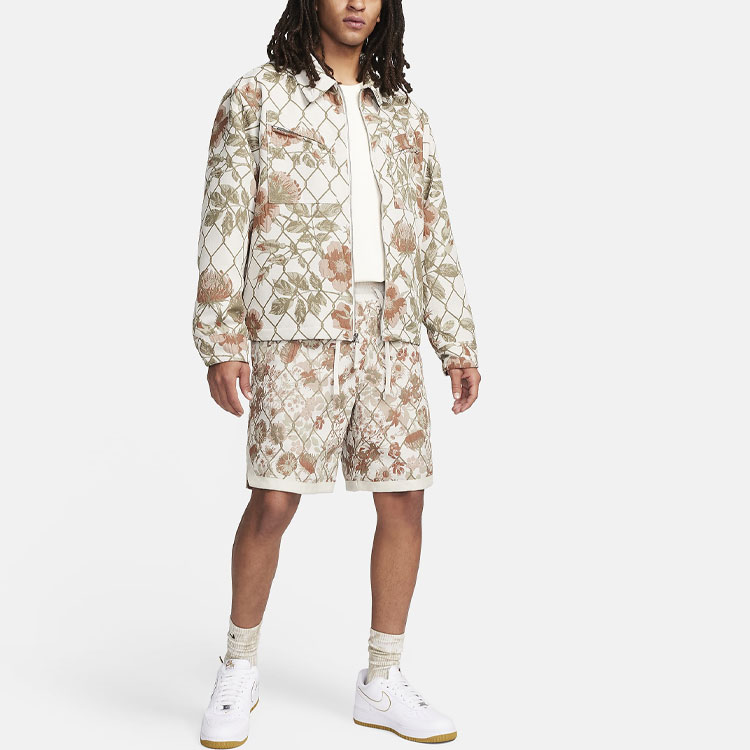 Lookbook Nike DNA 刺繡全版印花籃球運動長褲 淺棕色 FN2680-104