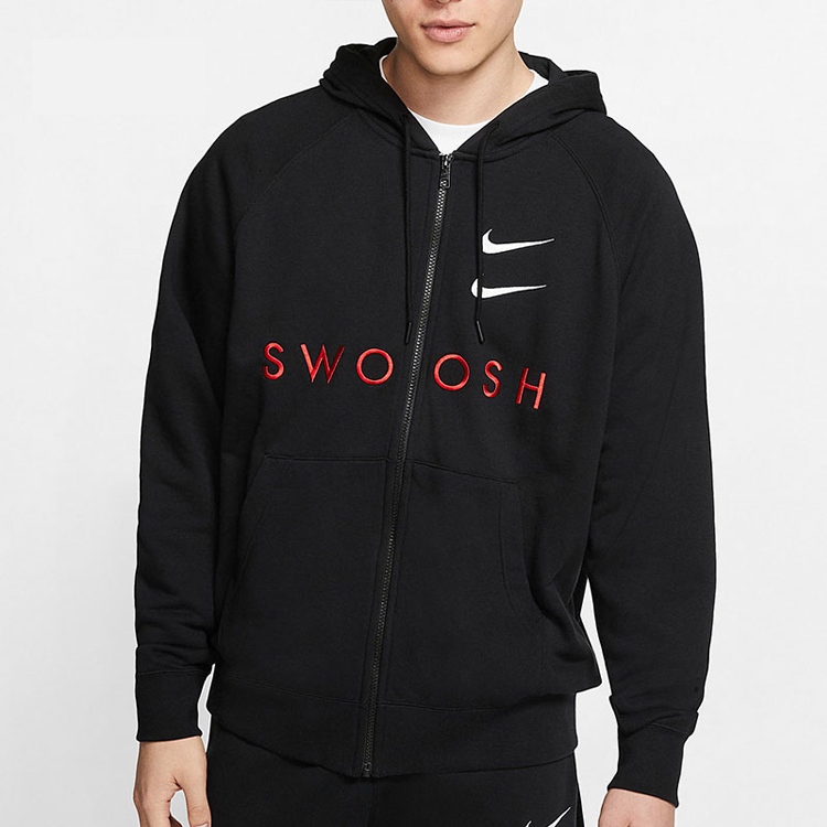 Nike Double Swoosh Black Sports Hoodie Jacket DB4968-010 圖 4