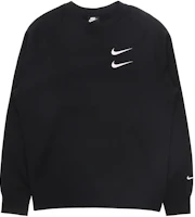 Nike Double Swoosh Embroidered Fleece Pullover Sweatshirt Winter Black DD5079-010 Nike Double Swoosh Embroidered Fleece Pullover Sweatshirt Winter Black DD5079-010