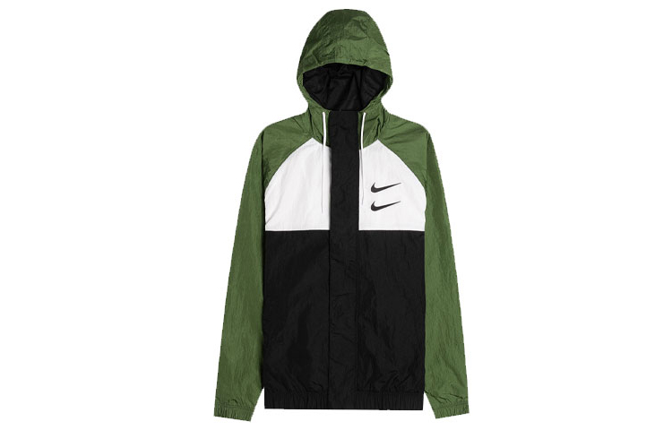 Nike Double Swoosh Logo Colorblock Hoodie Jacket Unisex Green CJ4888-010 圖 2