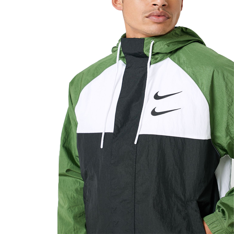 Nike Double Swoosh Logo Colorblock Hoodie Jacket Unisex Green CJ4888-010 圖 4