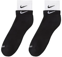 Nike Double Swoosh Mid Crew Training Socks Black Unisex Couple Pack. DH4058-011 Nike Double Swoosh Mid Crew Training Socks Black Unisex Couple Pack. DH4058-011