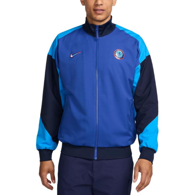 Nike Dri-FIT  Soccer Anthem Jacket Retro Style Dark Blue Full-Zip Jacket HF1827-495