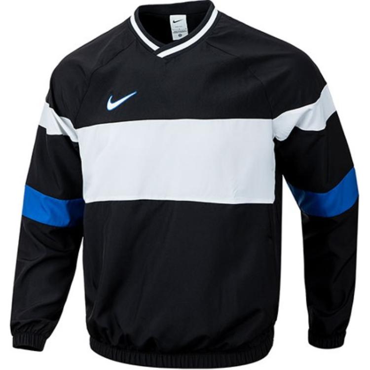Nike Dri-Fit Academy V-Neck Colorblock Long-Sleeve Sweatshirt Black Men’s FN2384-010
