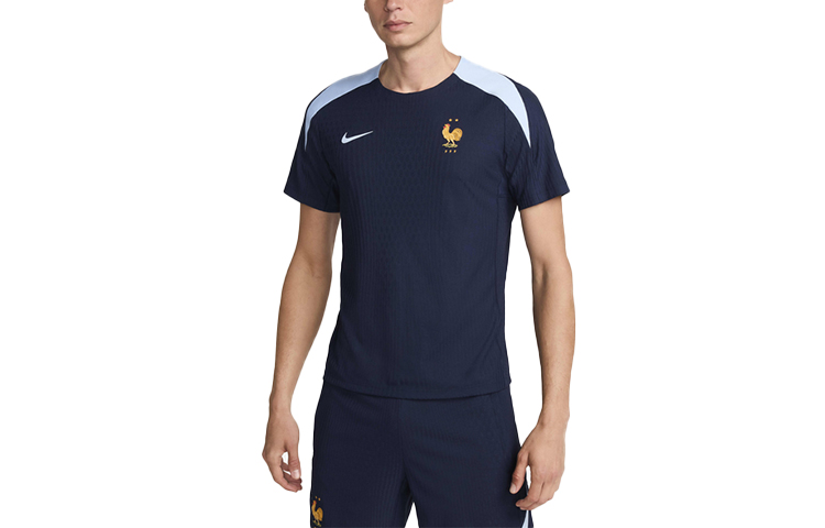 Nike Dri-FIT ADV Logo Crewneck Soccer T-Shirt Blue FJ1899-498