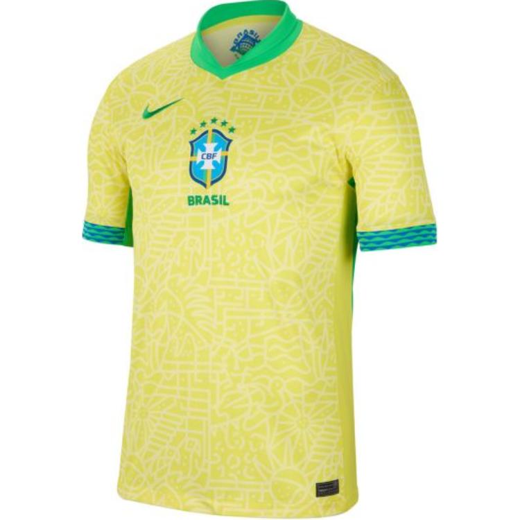 Buy Nike Dri-Fit Jersey Brazil 2024 Home Lemon Yellow Kaos Bola. FJ4284-706