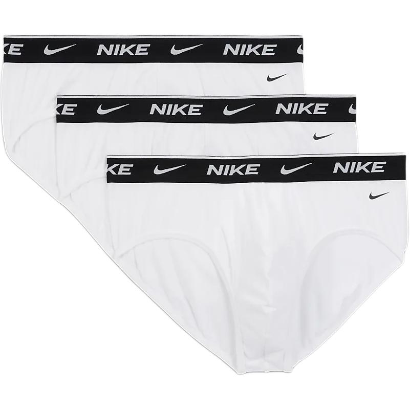 Nike DRI-FIT Essential Stretch Briefs 3-Pack - White, Soft & Quick-Dry. DV3961-100