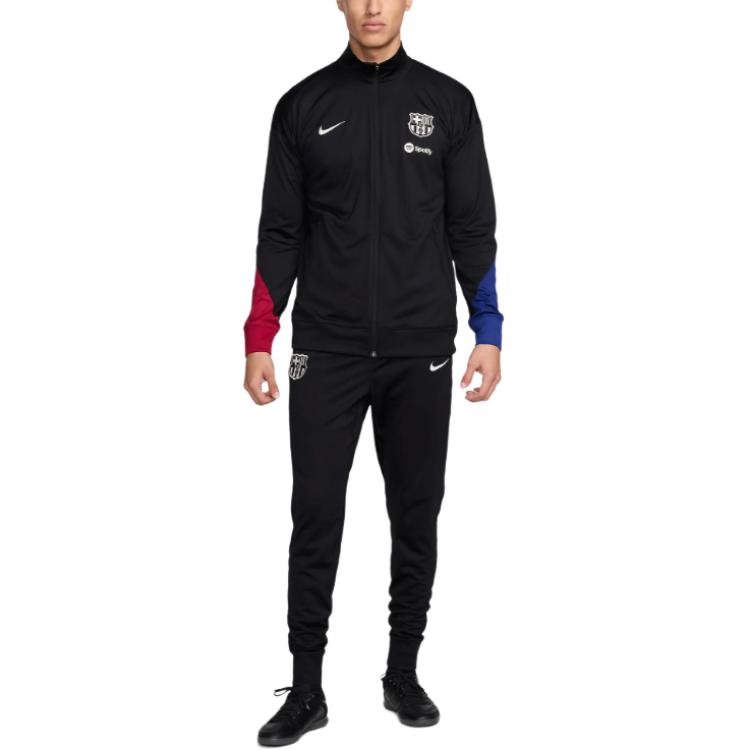 Nike Dri-Fit F.C. Barcelona Strike Knitted Tracksuit Men’s Black Football Set FN9452-011