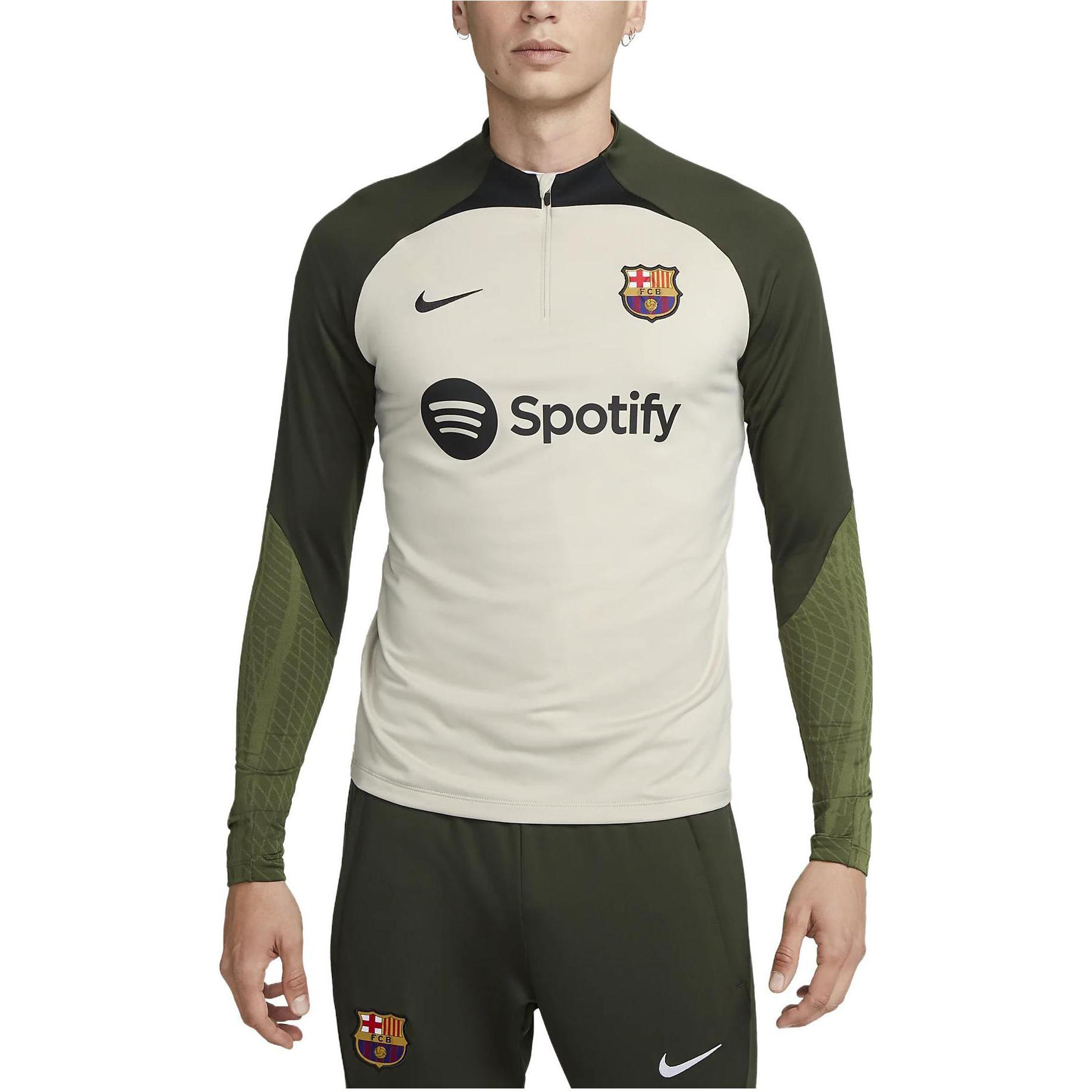Details for Nike Dri-Fit FC Barcelona 23/24 Sudadera Entrenamiento Manga Larga Verde Oliva. DX3102-222
