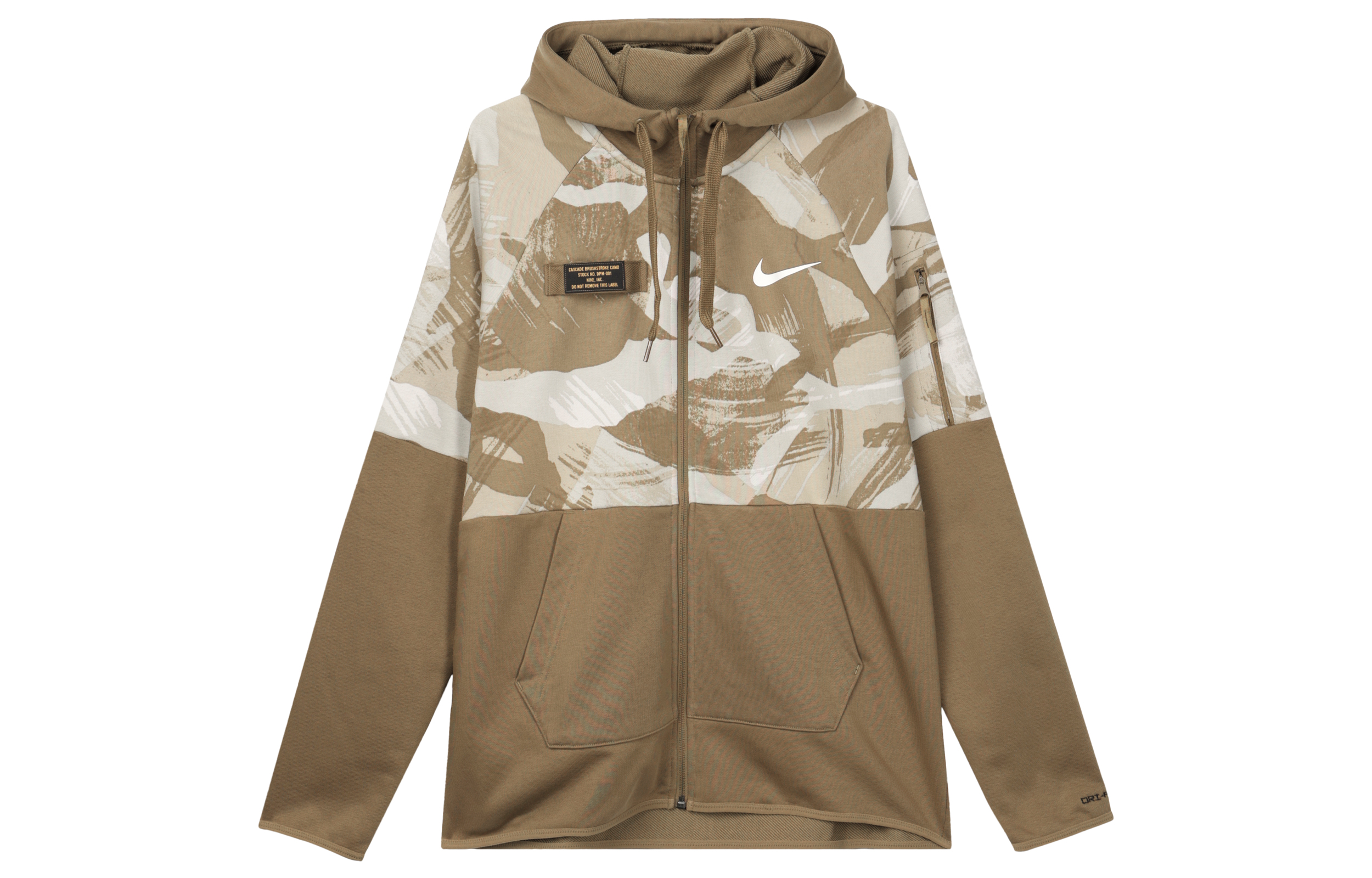 Nike Dri-FIT Fleece Camo Quick-Dry Zip-Up Training Hoodie Light Olive Men’s DQ4791-242