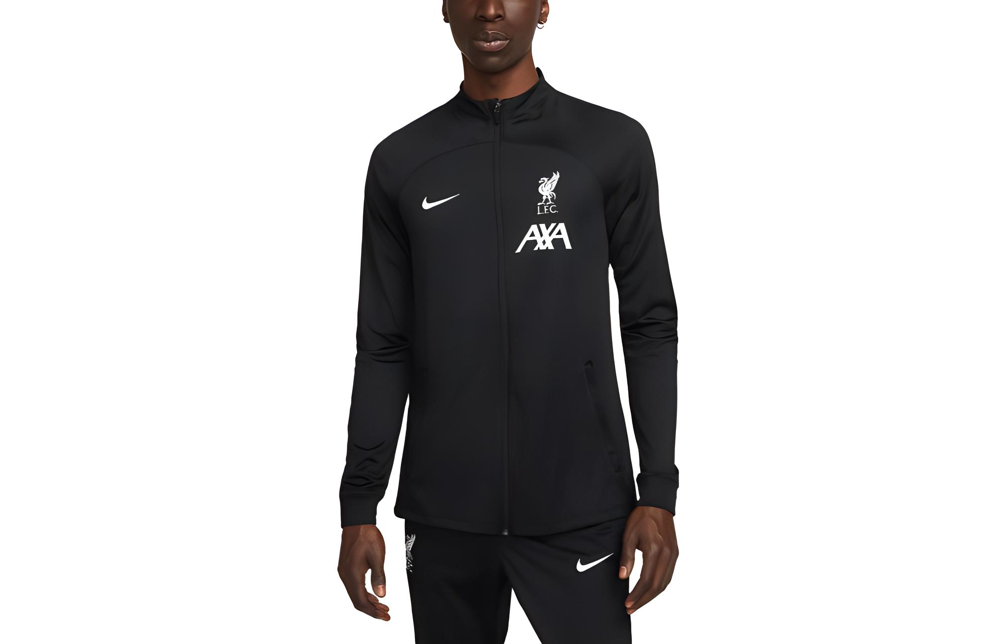 Nike Dri-FIT Knit Soccer Track Jacket Black Long-Sleeve Logo Outerwear DX3477-014