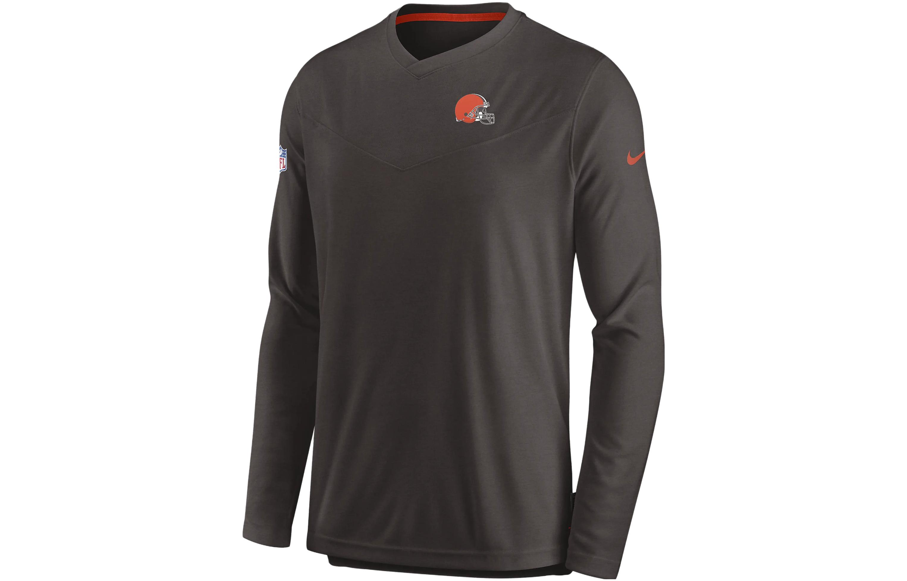 Nike Dri-Fit Lockup Coach UV Cleveland Browns Long Sleeve Shirt Brown NS2512A893-636