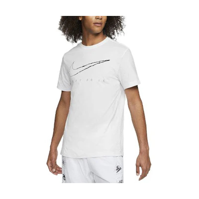 Nike Dri-FIT Logo Graphic Crew Neck T-Shirt White CT6474-100