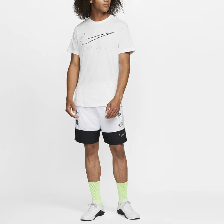 Shop Nike Dri-FIT Logo Graphic Crew Neck T-Shirt Putih CT6474-100