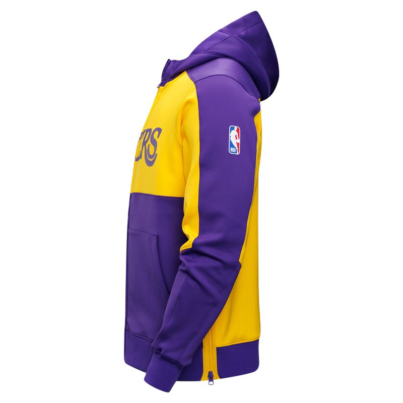 Shop Nike DRI-FIT NBA Los Angeles Lakers Hoodie Jacket Purple/Amarillo Yellow . FQ3223-504