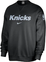 Nike DRI-FIT NBA New York Knicks Crewneck Long Sleeve Tee Black/Ivory Blue FV2071-010 Nike DRI-FIT NBA New York Knicks Crewneck Long Sleeve Tee Black/Ivory Blue FV2071-010