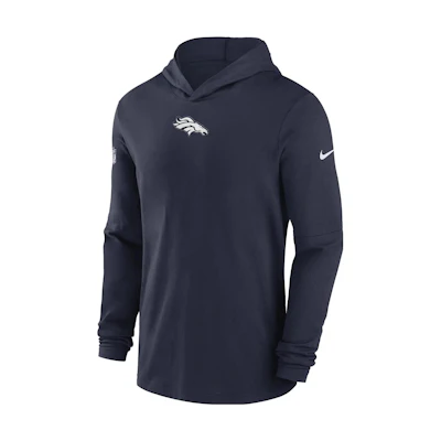 Nike Dri-FIT NFL Geometric Pattern Navy Blue Hooded Long-Sleeve Top 00MQ41S8W-PKB