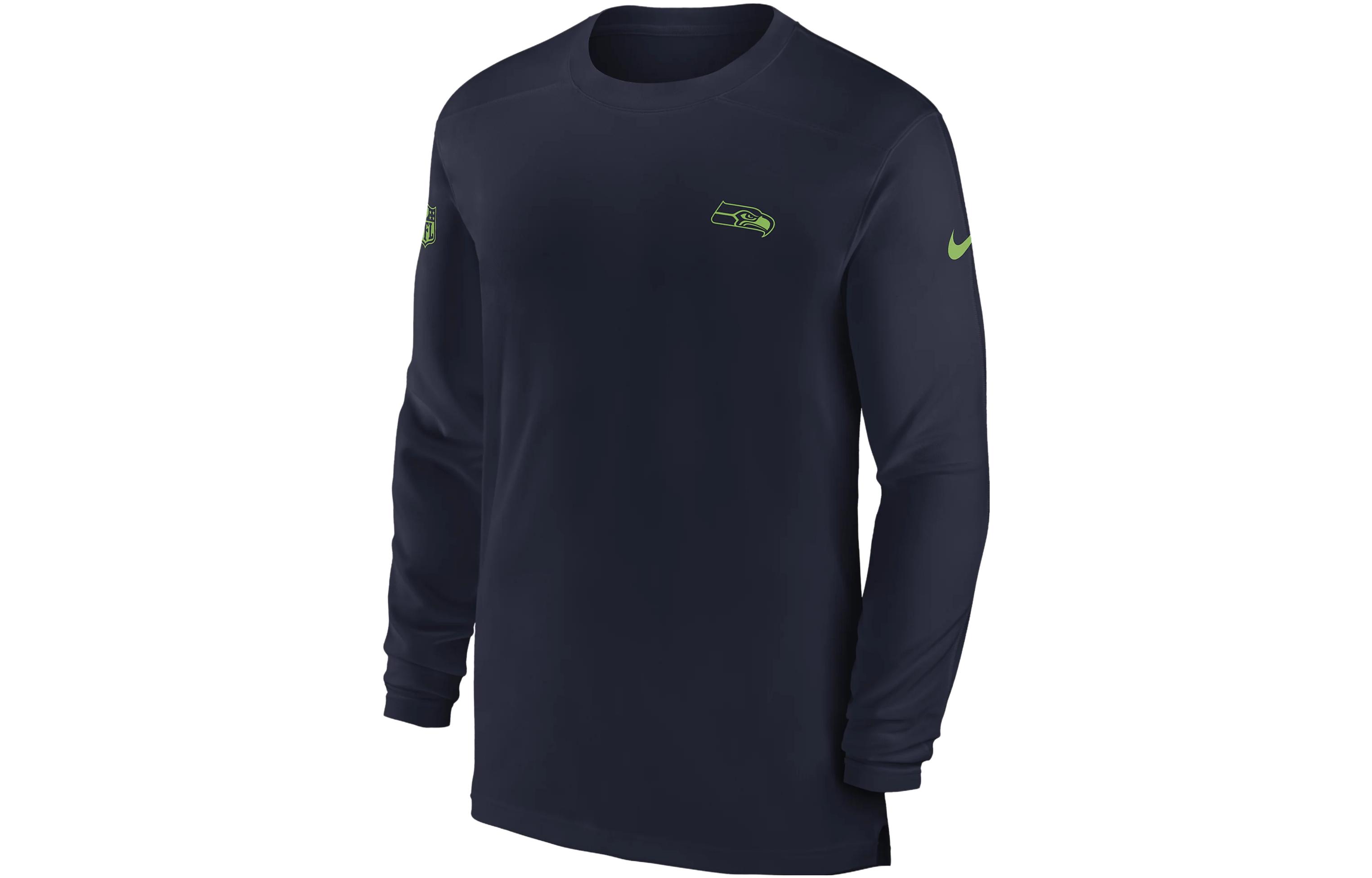 Nike Dri-FIT NFL Seattle Seahawks Logo Navy Crewneck Sweatshirt - 00M241S78-0BK