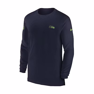 Nike Dri-FIT NFL Seattle Seahawks Logo Navy Crewneck Sweatshirt - 00M241S78-0BK