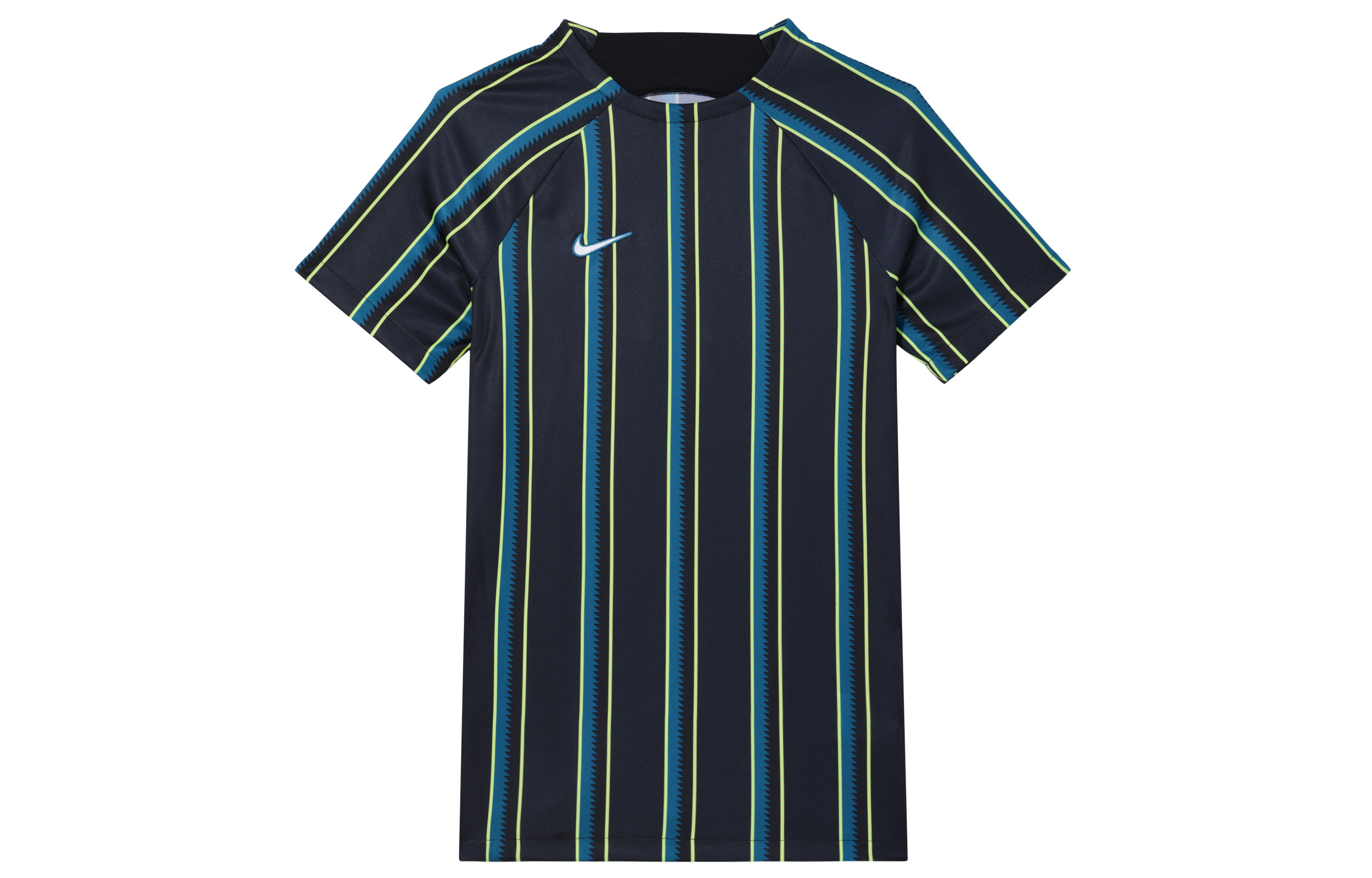 Nike Dri-Fit Pro Retro Striped Colorblock Soccer Jersey Black Short Sleeve DV9294-010