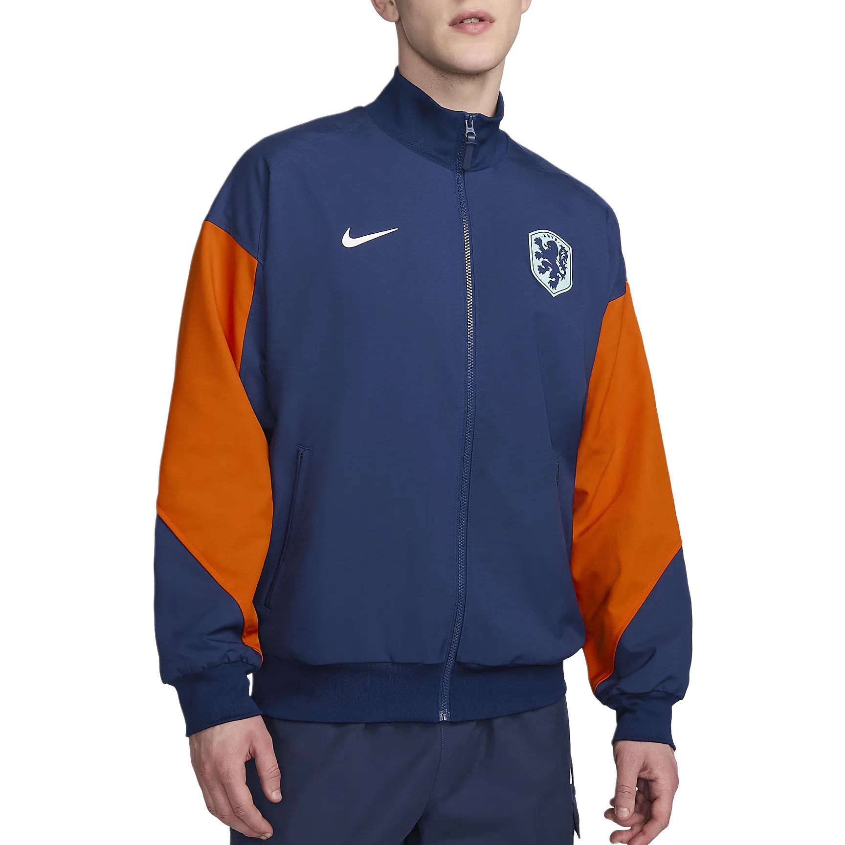 Nike Dri-FIT Retro Track Jacket Void Blue/Safety Orange/White Mens. FJ2908-492