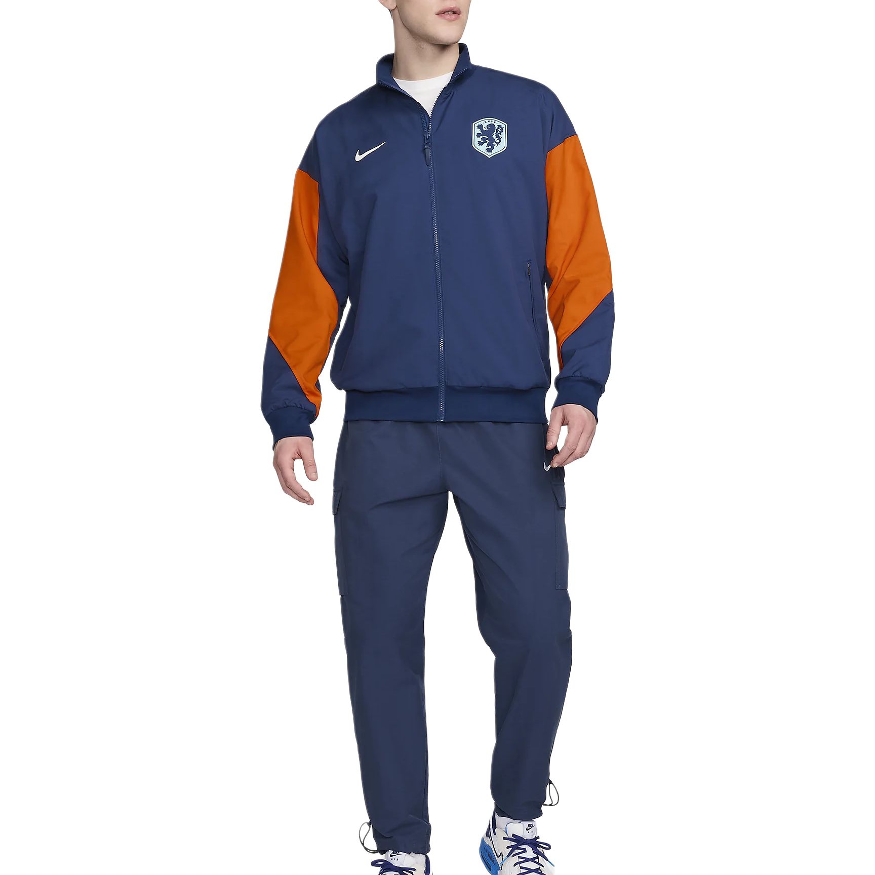 Nike Dri-FIT Retro Track Jacket Void Blue/Safety Orange/White Mens. FJ2908-492 圖 4