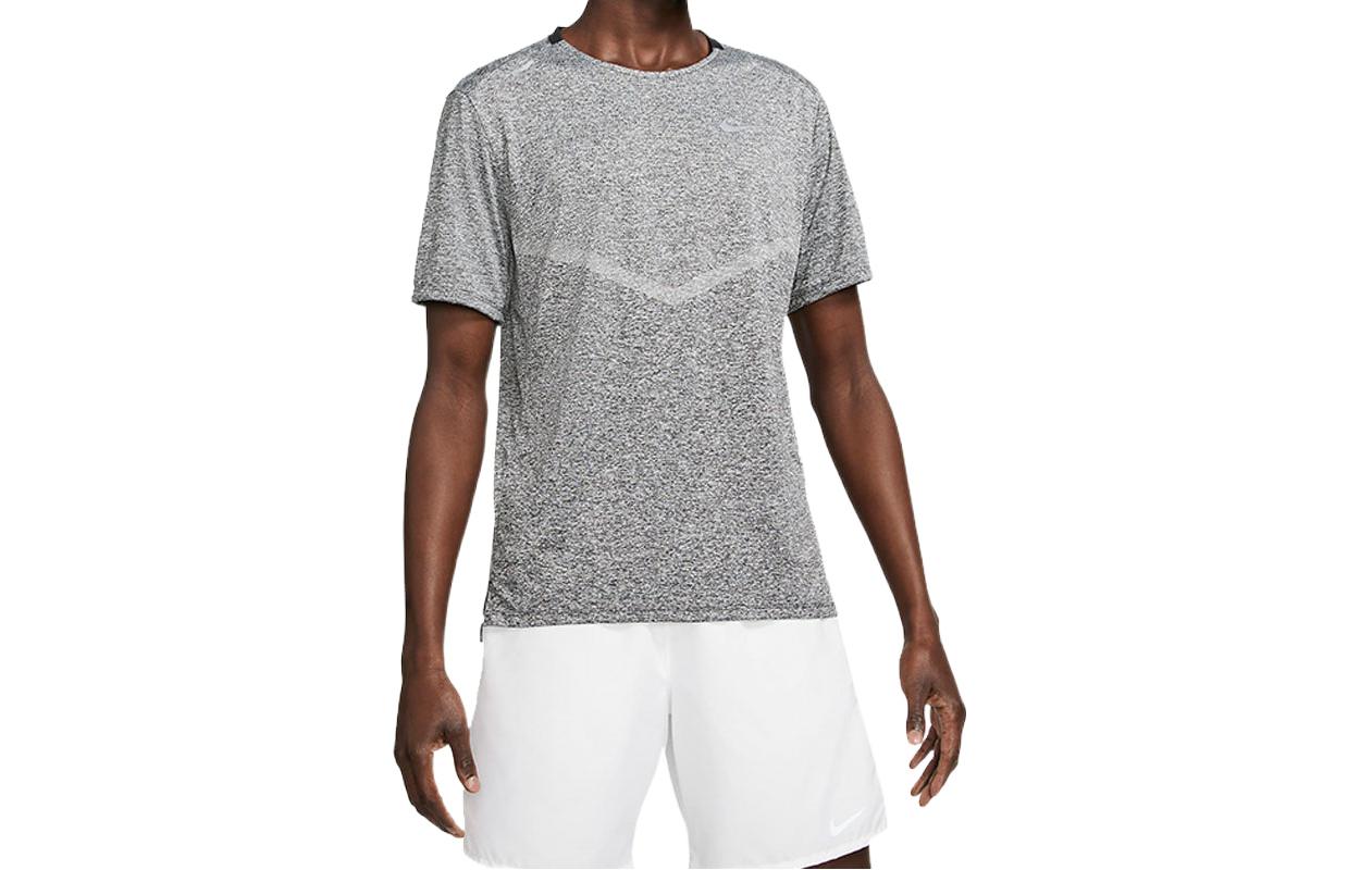 Nike Dri-Fit Rise 365 Grey Breathable Printed Sports T-Shirt CZ9185-011