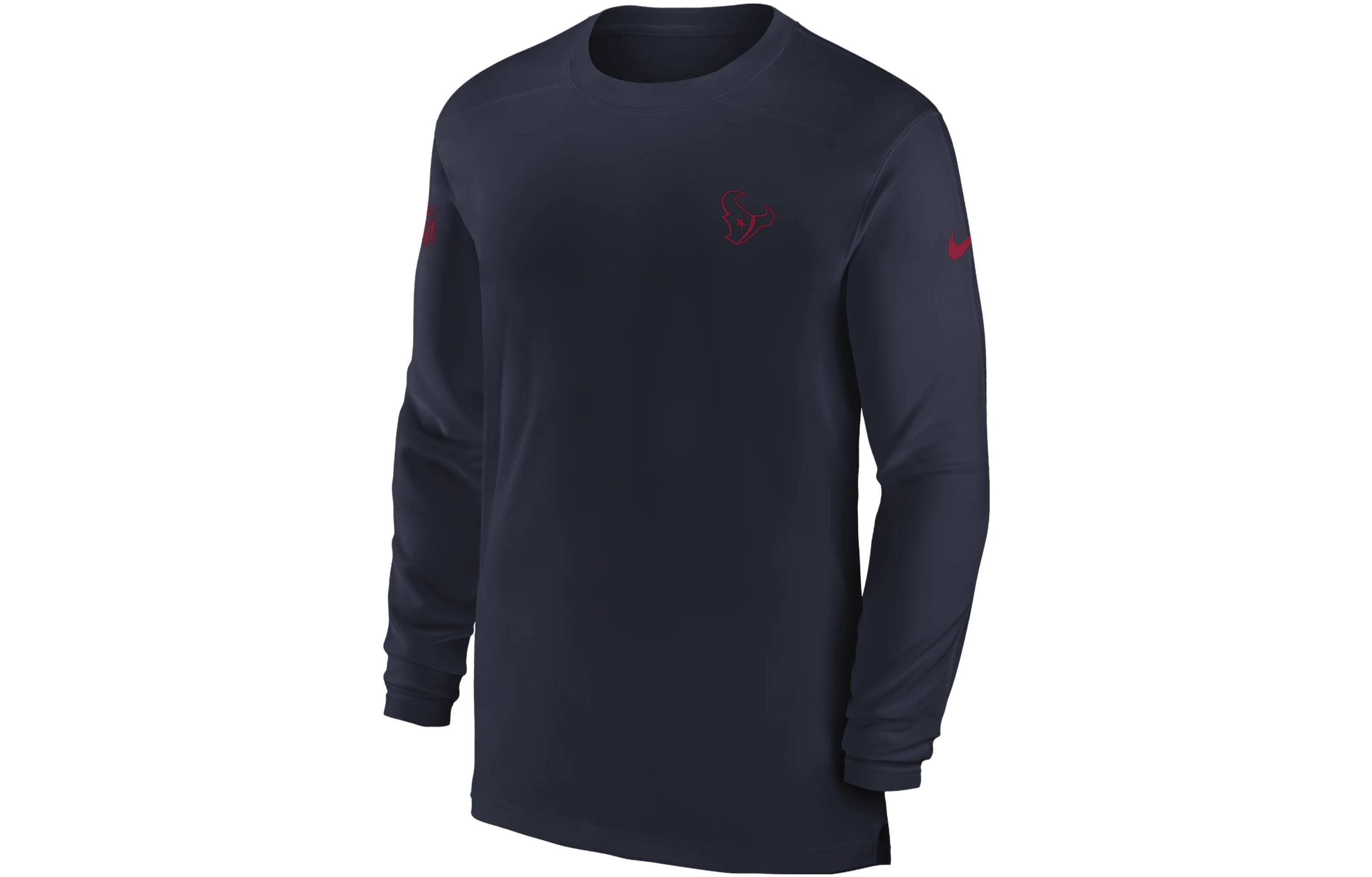 Nike Dri-FIT Sideline Coach NFL Houston Texans Navy Blue Crewneck Sweatshirt Men 00M241L8V-0BK