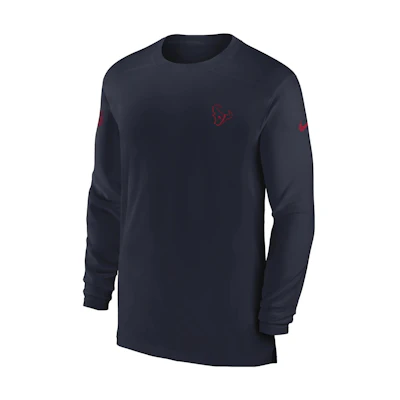 Nike Dri-FIT Sideline Coach NFL Houston Texans Navy Blue Crewneck Sweatshirt Men 00M241L8V-0BK